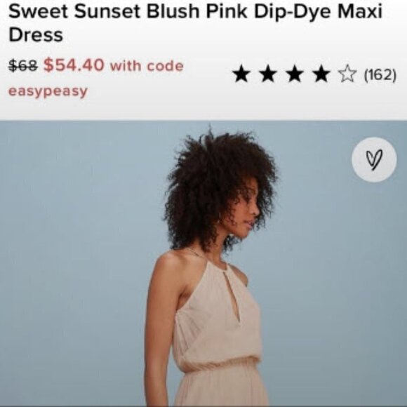 Lulus Size M Sweet Sunset Ombre Dip Dyed Halter Maxi Dress Blue Blush Cream - Picture 7 of 15